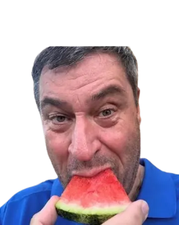 Söder isst eine Wassermelone